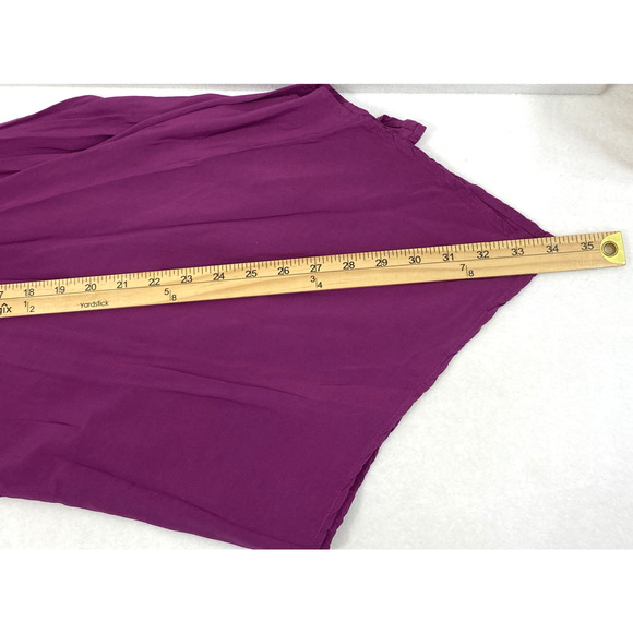 Andree by Unit Top Womens Medium Purple Floral Embroidered Asymmetric Hem Blouse - Picture 11 of 12